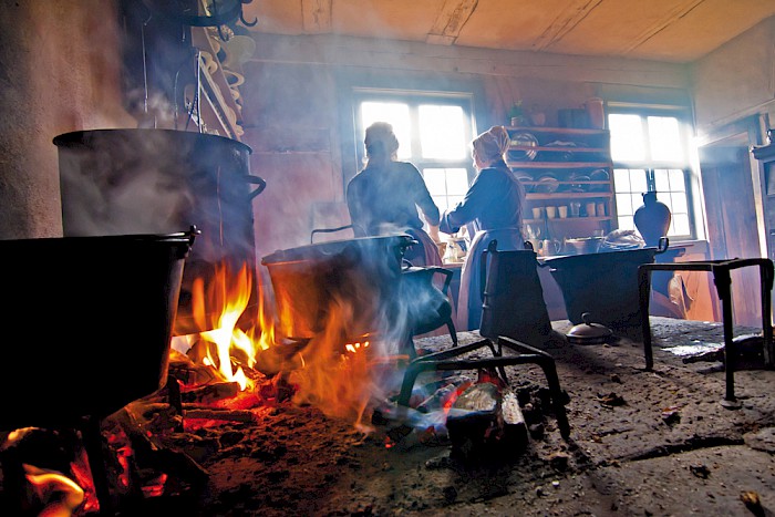 Kochen in alten Küchen