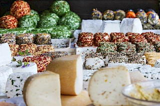 Reichhaltige Auswahl verschiedener Käsesorten